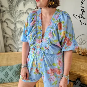 Combishort Toscane — Combishort Imprimé Floral Femme Été