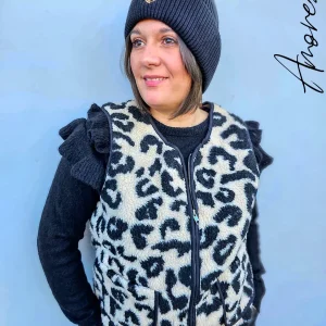 Gilet sans manches Léopard — Gilet Sans Manches Léopard Femme