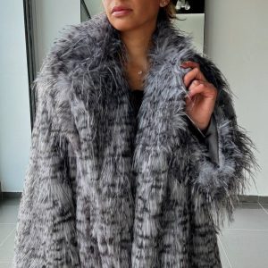 Manteau Fausse Fourrure  –  Intense & Volume Oversize leopard gris