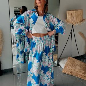 Ensemble Floral Azur – Élégance Bohème & Esprit Vacances