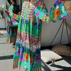Robe Longue Bohème Multicolore