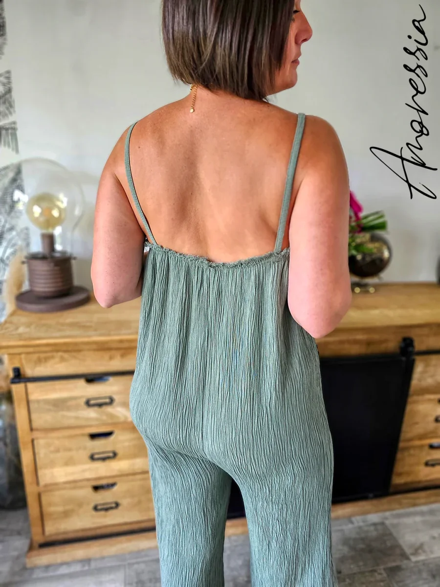 Combi-Pantalon Sofia Kaki — Combinaison Pantalon Kaki Femme – Image 7